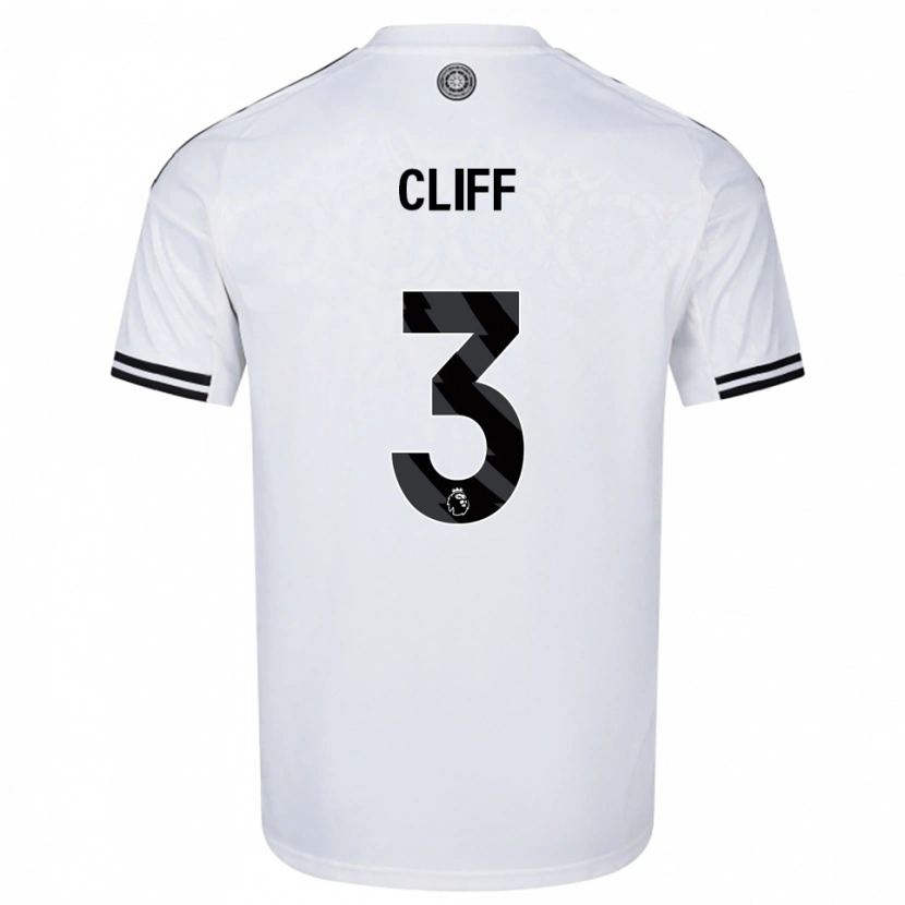Danxen Mujer Camiseta Callum Cliff #3 Blanco Negro 1ª Equipación 2025/26 La Camisa