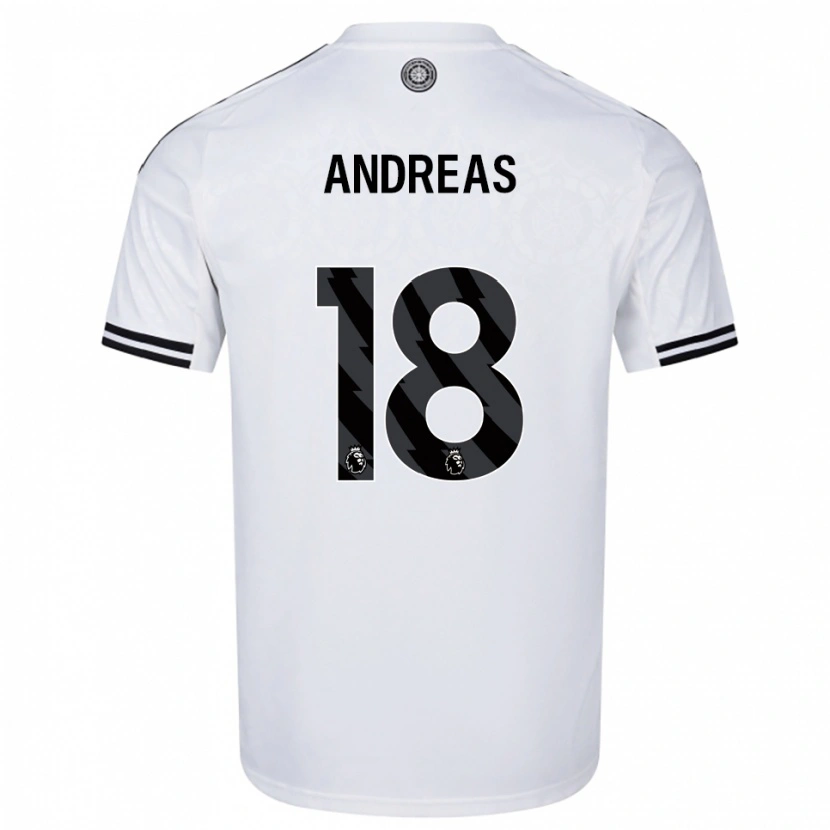 Danxen Mujer Camiseta Andreas Pereira #18 Blanco Negro 1ª Equipación 2025/26 La Camisa
