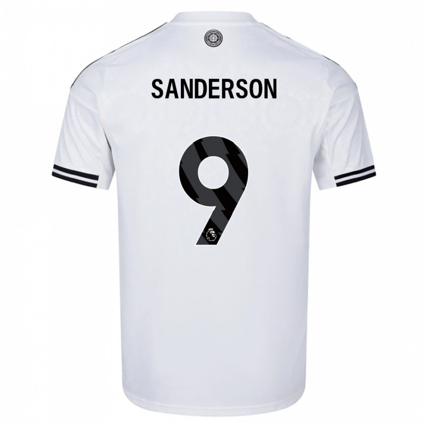 Danxen Mujer Camiseta Oliver Sanderson #9 Blanco Negro 1ª Equipación 2025/26 La Camisa