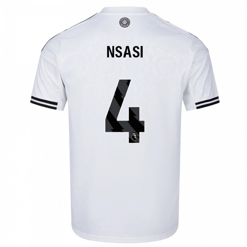 Danxen Mujer Camiseta Eddy Nsasi #4 Blanco Negro 1ª Equipación 2025/26 La Camisa