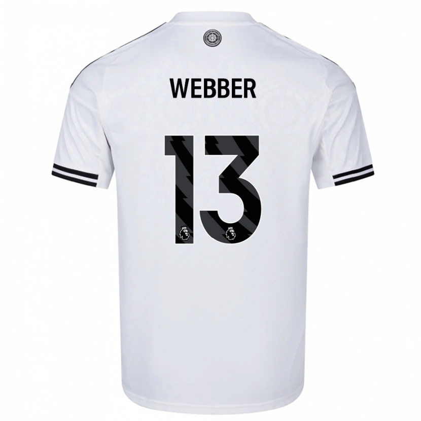 Danxen Mujer Camiseta Amber Webber #13 Blanco Negro 1ª Equipación 2025/26 La Camisa