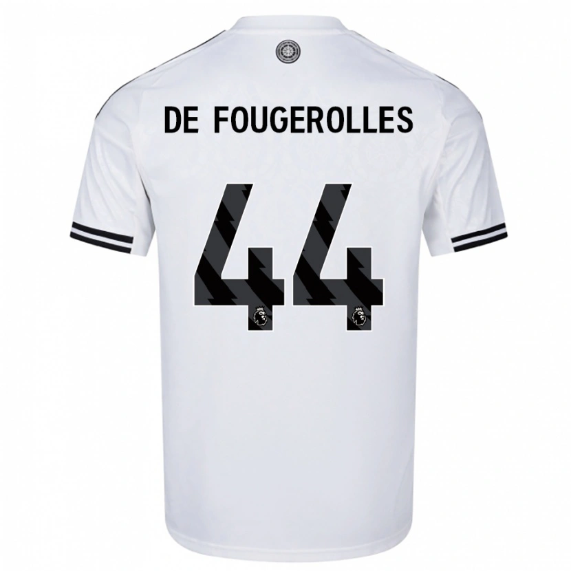 Danxen Mujer Camiseta Luc De Fougerolles #44 Blanco Negro 1ª Equipación 2025/26 La Camisa