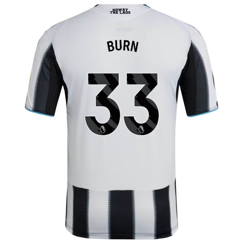 Danxen Mujer Camiseta Dan Burn #33 Negro Blanco 1ª Equipación 2025/26 La Camisa