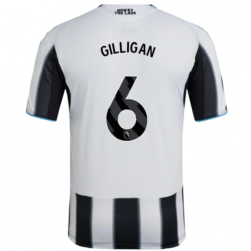 Danxen Mujer Camiseta Luke Gilligan #6 Negro Blanco 1ª Equipación 2025/26 La Camisa