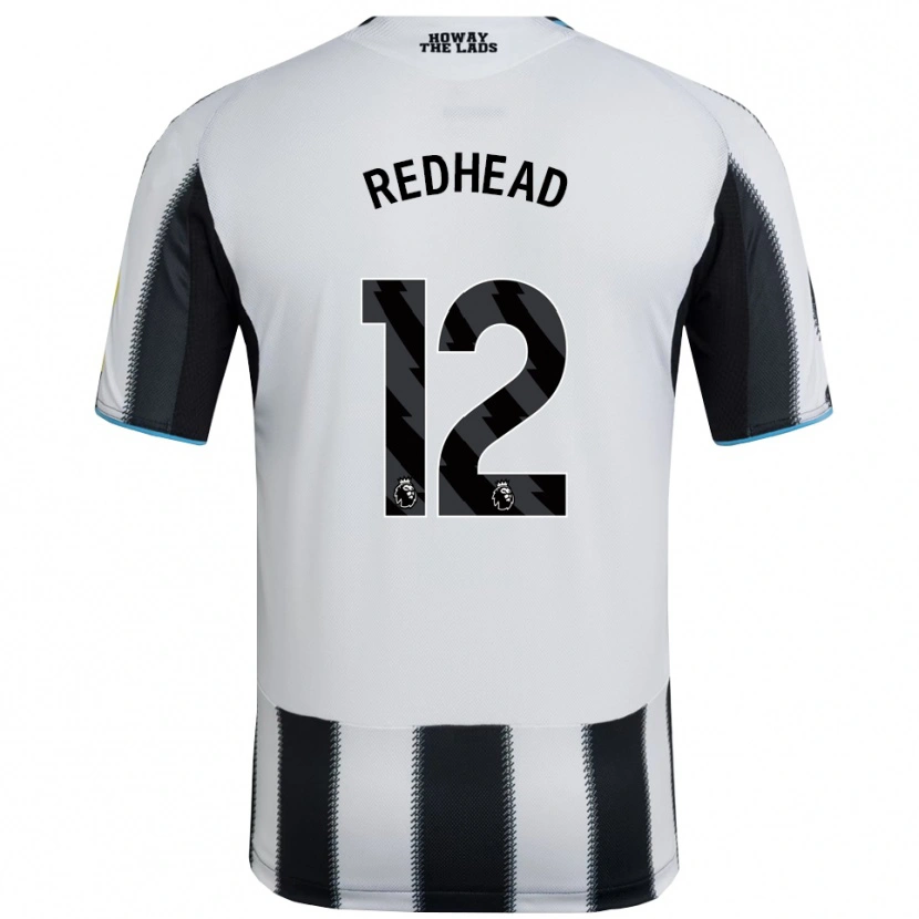 Danxen Mujer Camiseta Cara Milne-Redhead #12 Negro Blanco 1ª Equipación 2025/26 La Camisa