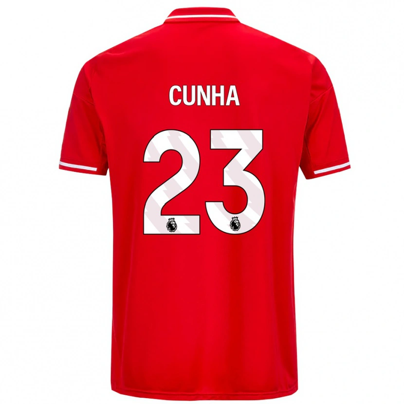 Danxen Mujer Camiseta Jair Cunha #23 Rojo Blanco 1ª Equipación 2025/26 La Camisa