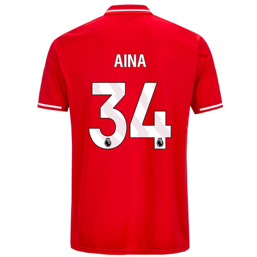 Danxen Mujer Camiseta Ola Aina #34 Rojo Blanco 1ª Equipación 2025/26 La Camisa