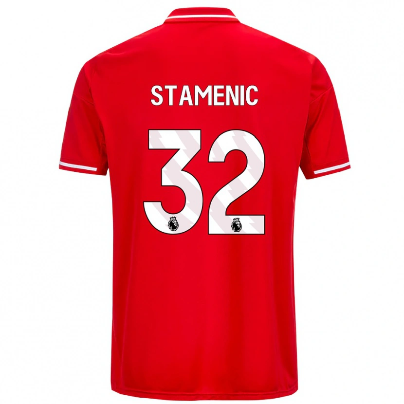 Danxen Mujer Camiseta Marko Stamenic #32 Rojo Blanco 1ª Equipación 2025/26 La Camisa