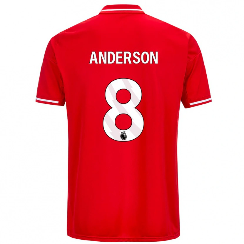 Danxen Mujer Camiseta Elliot Anderson #8 Rojo Blanco 1ª Equipación 2025/26 La Camisa