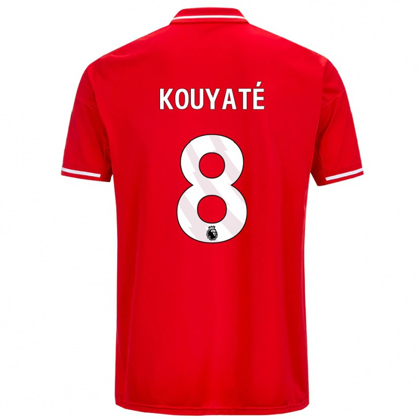 Danxen Mujer Camiseta Cheikhou Kouyate #8 Rojo Blanco 1ª Equipación 2025/26 La Camisa