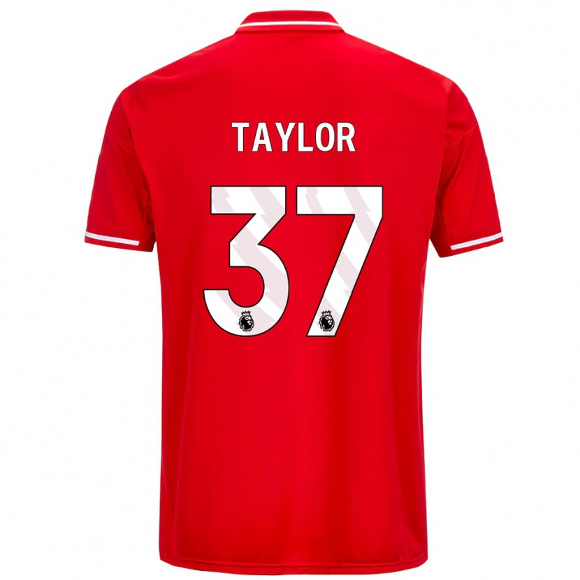 Danxen Mujer Camiseta Dale Taylor #37 Rojo Blanco 1ª Equipación 2025/26 La Camisa