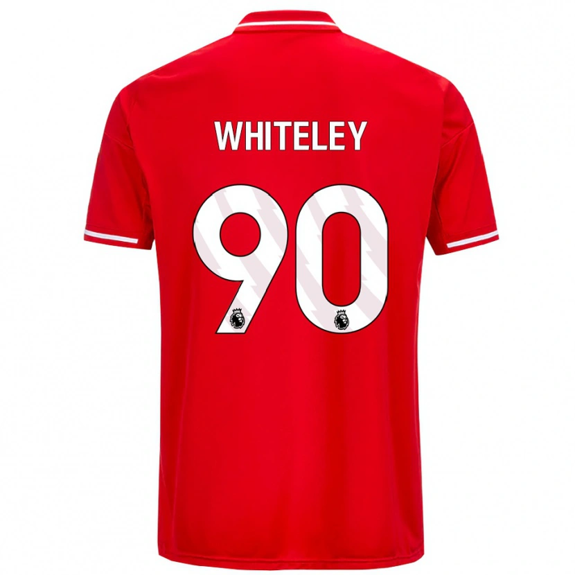 Danxen Mujer Camiseta Jonathan Whiteley #90 Rojo Blanco 1ª Equipación 2025/26 La Camisa