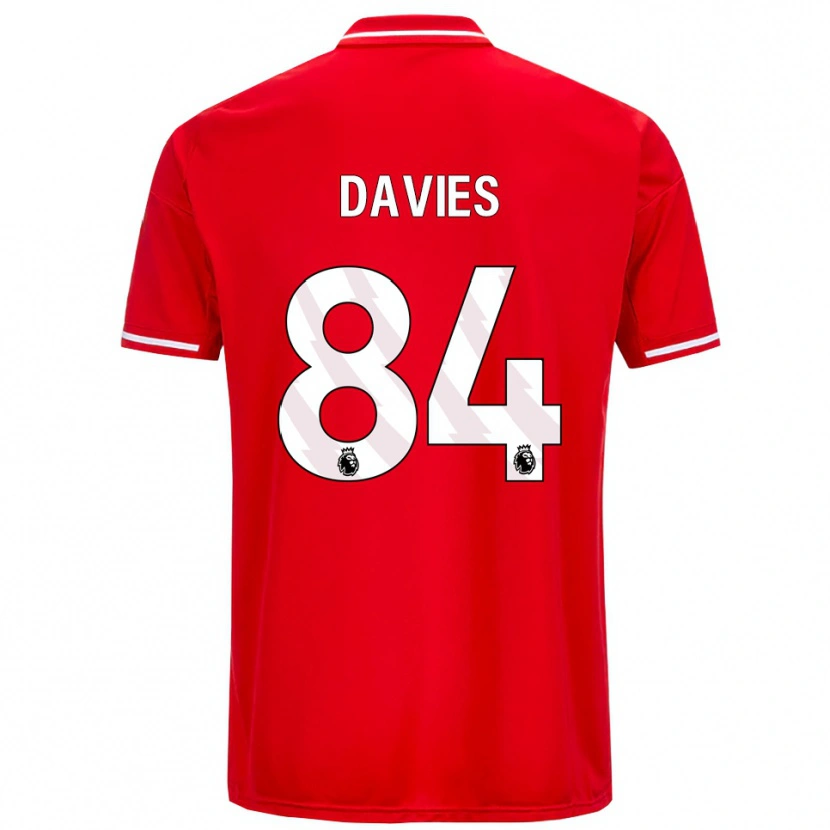 Danxen Mujer Camiseta Isaac Davies #84 Rojo Blanco 1ª Equipación 2025/26 La Camisa