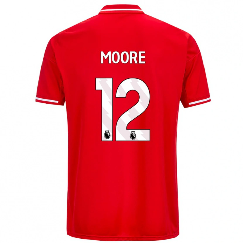 Danxen Mujer Camiseta Daniel Moore #12 Rojo Blanco 1ª Equipación 2025/26 La Camisa