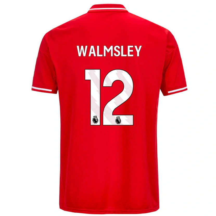Danxen Mujer Camiseta Joseph Walmsley #12 Rojo Blanco 1ª Equipación 2025/26 La Camisa