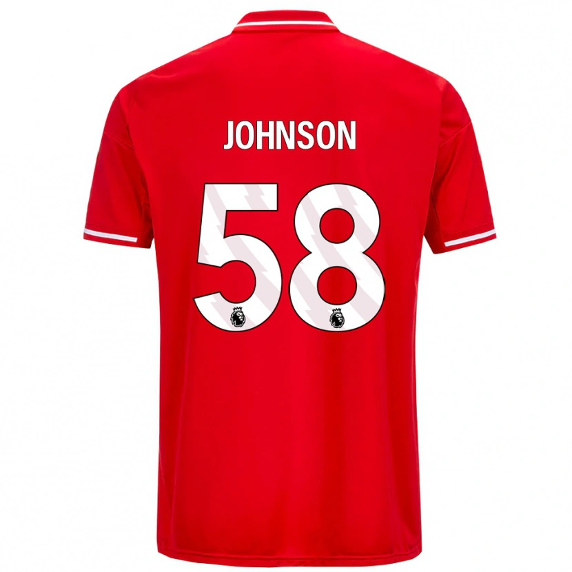 Danxen Mujer Camiseta Pharrell Johnson #58 Rojo Blanco 1ª Equipación 2025/26 La Camisa