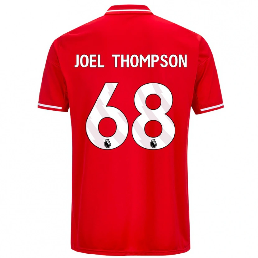 Danxen Mujer Camiseta Joel Thompson #68 Rojo Blanco 1ª Equipación 2025/26 La Camisa