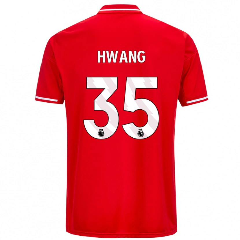 Danxen Mujer Camiseta Ui-Jo Hwang #35 Rojo Blanco 1ª Equipación 2025/26 La Camisa
