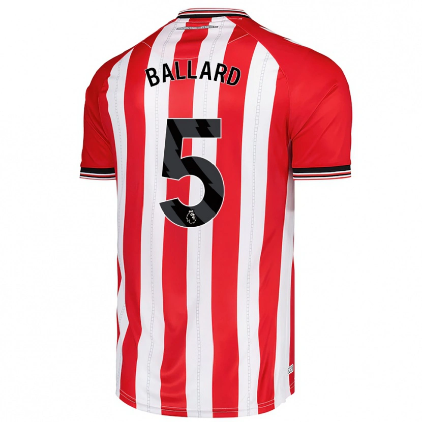 Danxen Mujer Camiseta Daniel Ballard #5 Rojo Blanco 1ª Equipación 2025/26 La Camisa
