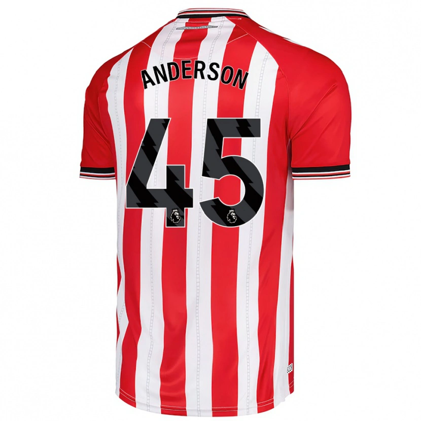 Danxen Mujer Camiseta Joe Anderson #45 Rojo Blanco 1ª Equipación 2025/26 La Camisa
