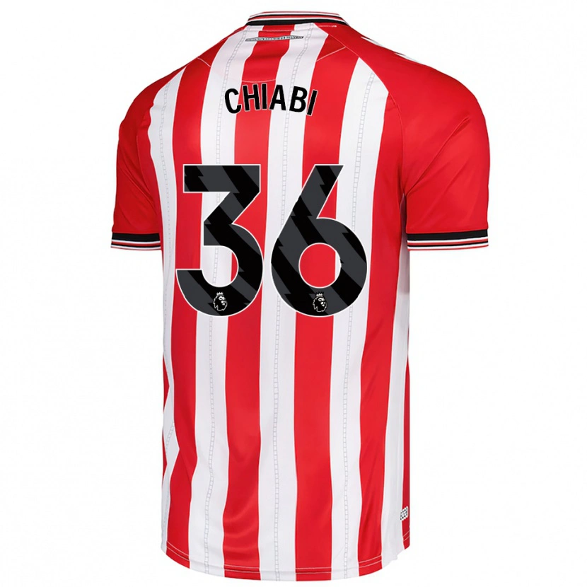 Danxen Mujer Camiseta Tom Chiabi #36 Rojo Blanco 1ª Equipación 2025/26 La Camisa
