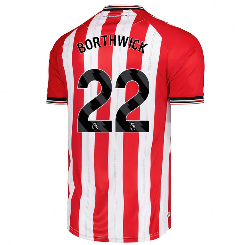 Danxen Mujer Camiseta Megan Borthwick #22 Rojo Blanco 1ª Equipación 2025/26 La Camisa