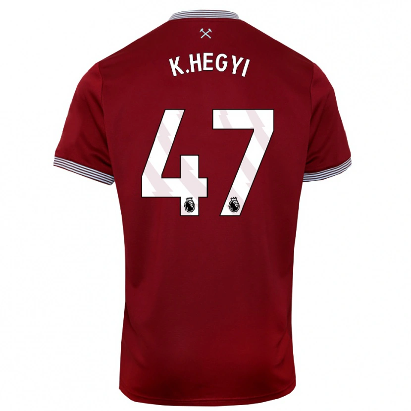 Danxen Mujer Camiseta Krisztian Hegyi #47 Borgoña Blanco 1ª Equipación 2025/26 La Camisa