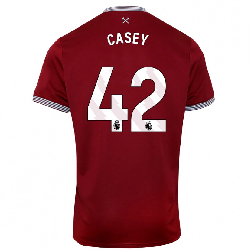 Danxen Mujer Camiseta Kaelan Casey #42 Borgoña Blanco 1ª Equipación 2025/26 La Camisa