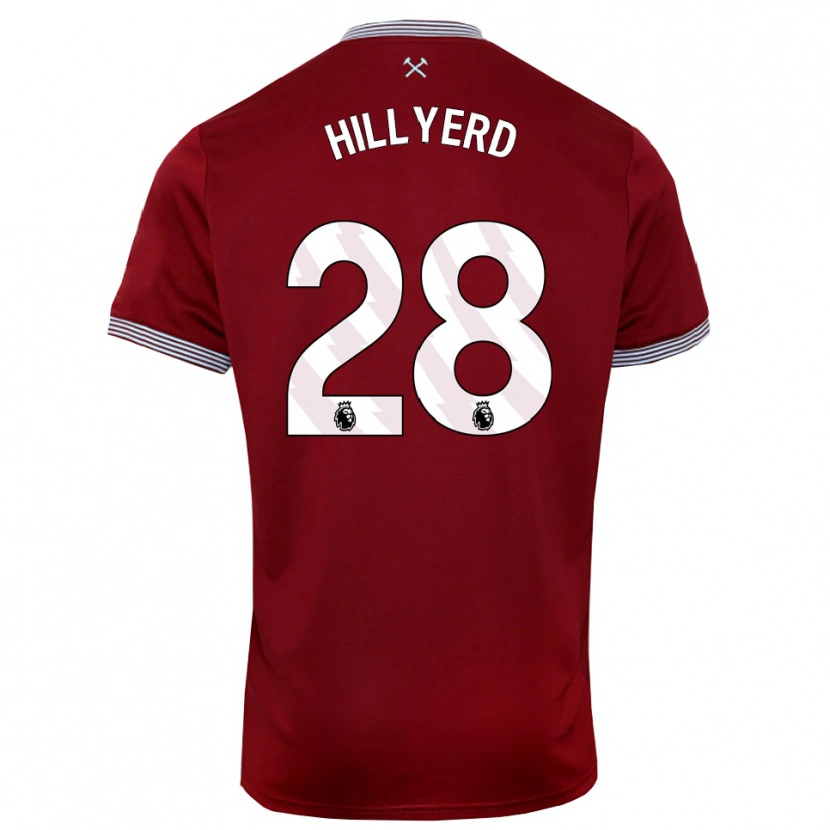 Danxen Mujer Camiseta Sophie Hillyerd #28 Borgoña Blanco 1ª Equipación 2025/26 La Camisa