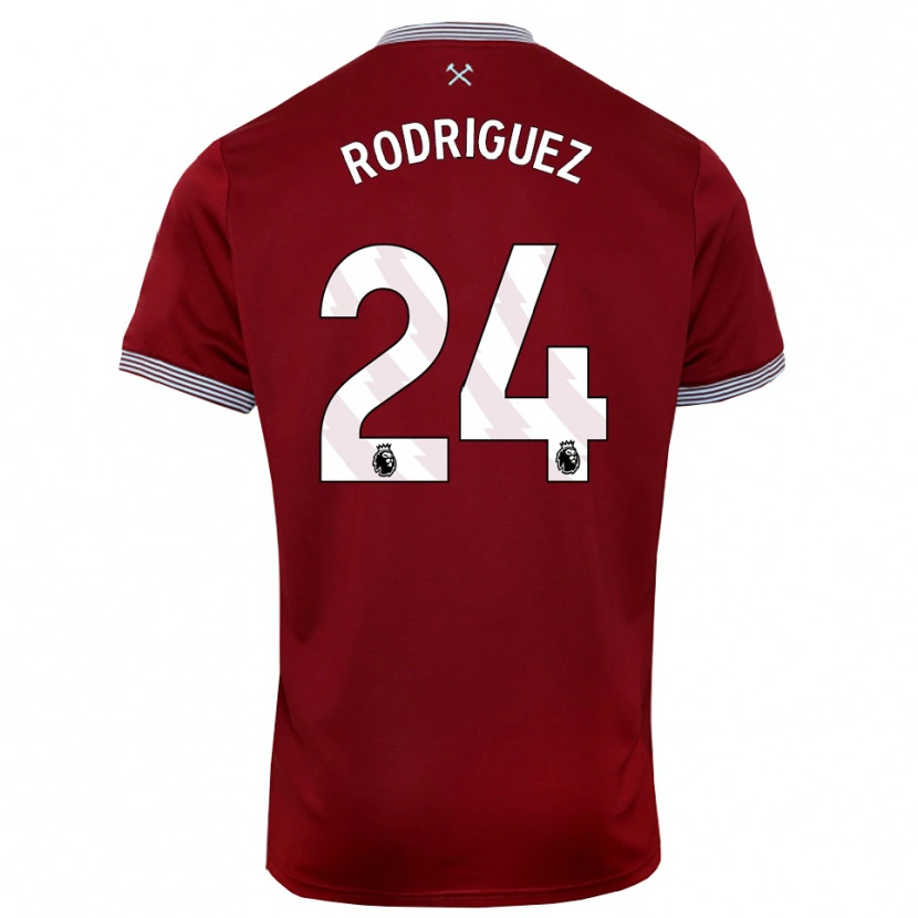 Danxen Mujer Camiseta Guido Rodríguez #24 Borgoña Blanco 1ª Equipación 2025/26 La Camisa