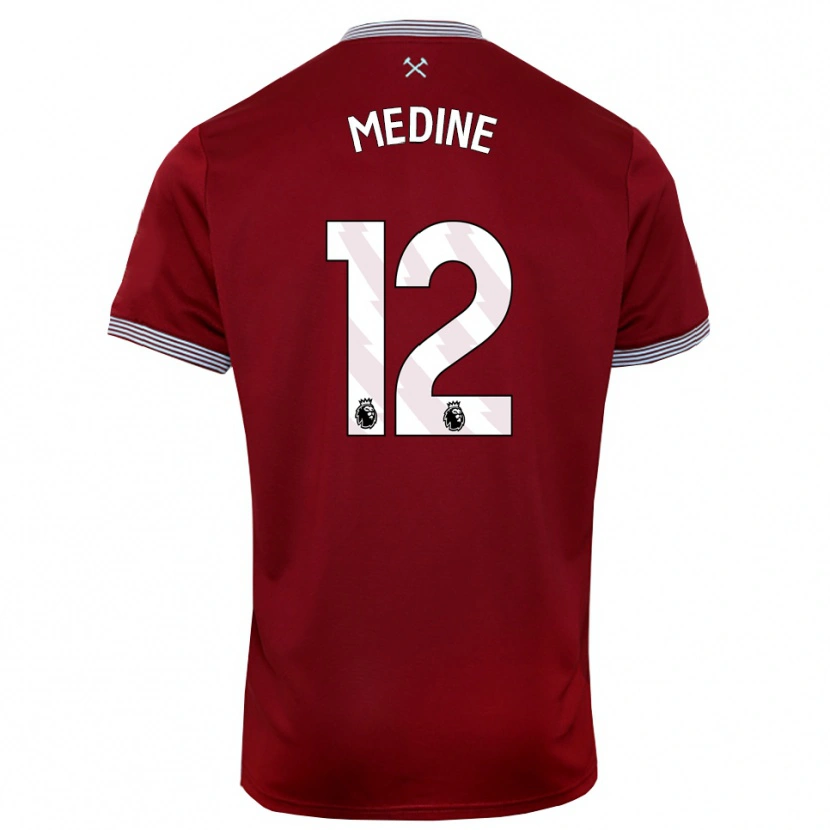Danxen Mujer Camiseta Jethro Medine #12 Borgoña Blanco 1ª Equipación 2025/26 La Camisa
