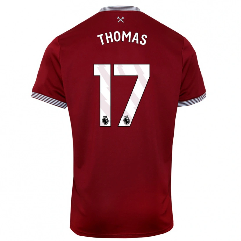 Danxen Mujer Camiseta Isaac Thomas #17 Borgoña Blanco 1ª Equipación 2025/26 La Camisa
