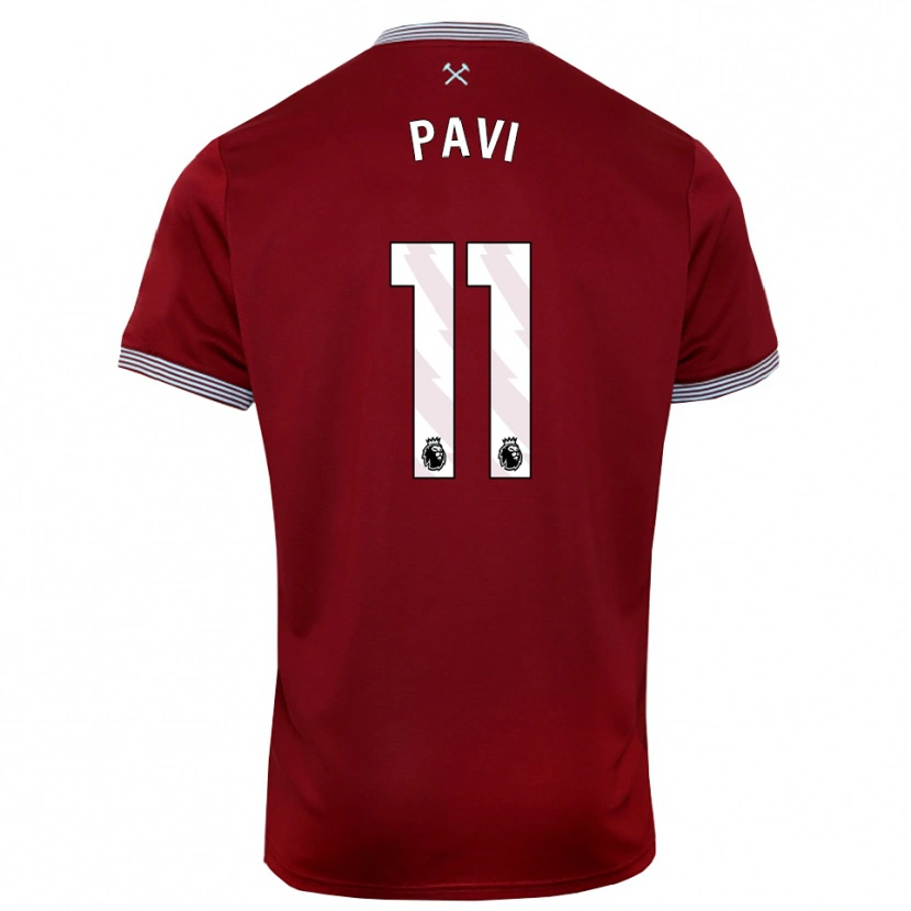 Danxen Mujer Camiseta Manuela Paví #11 Borgoña Blanco 1ª Equipación 2025/26 La Camisa