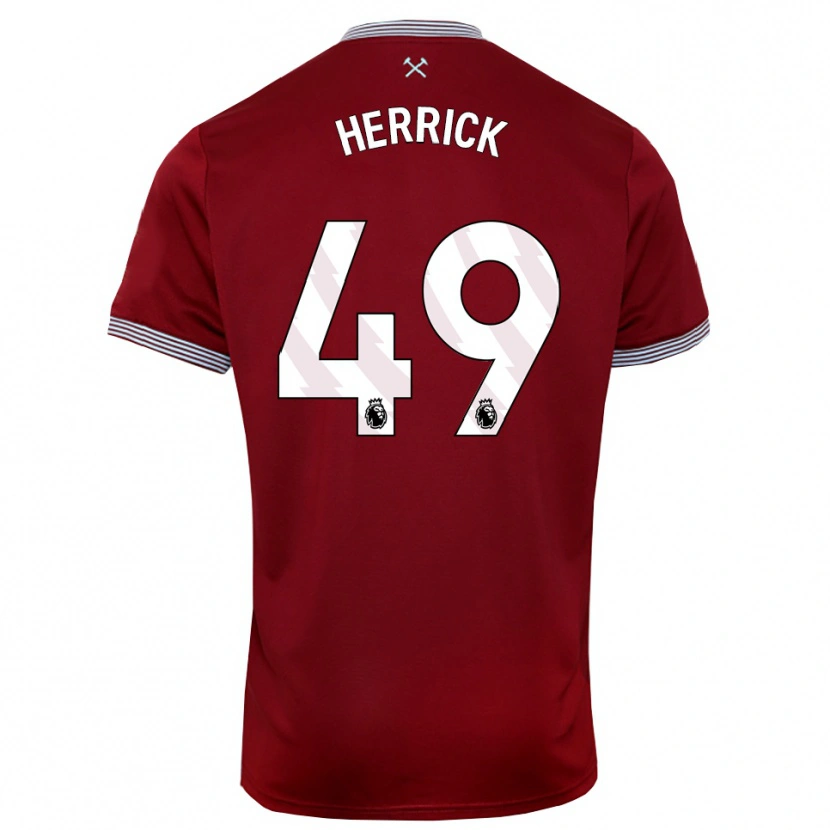 Danxen Mujer Camiseta Finlay Herrick #49 Borgoña Blanco 1ª Equipación 2025/26 La Camisa