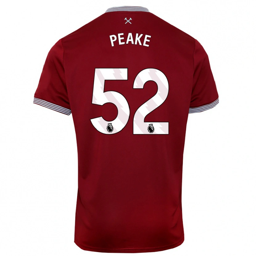 Danxen Mujer Camiseta Lennon Peake #52 Borgoña Blanco 1ª Equipación 2025/26 La Camisa