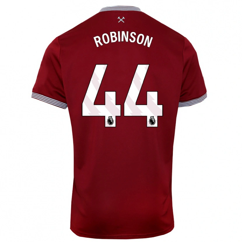 Danxen Mujer Camiseta Junior Robinson #44 Borgoña Blanco 1ª Equipación 2025/26 La Camisa