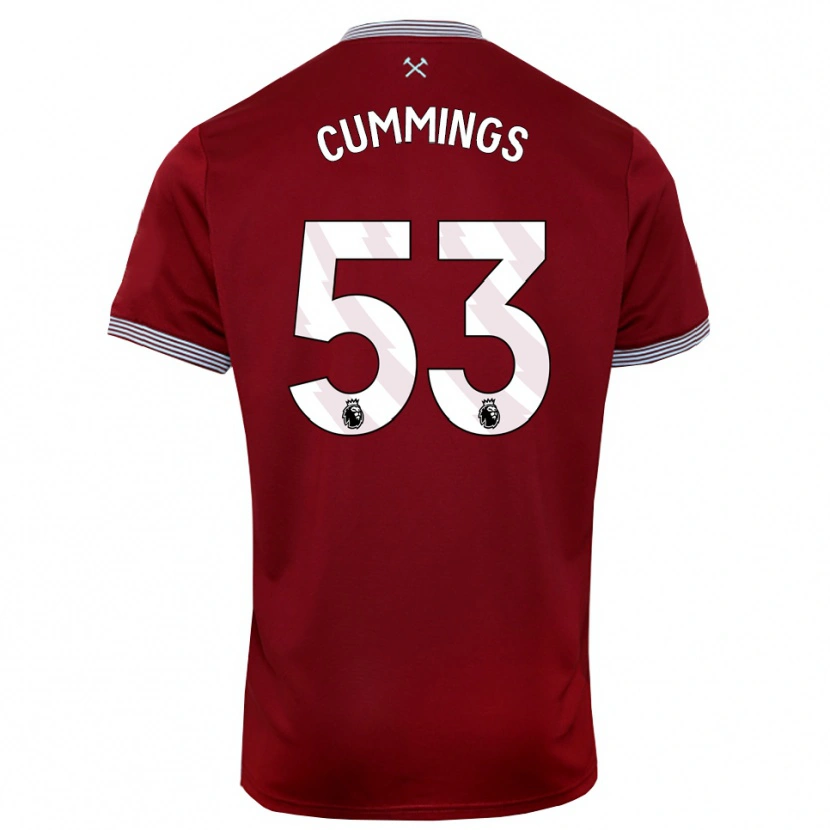 Danxen Mujer Camiseta Daniel Cummings #53 Borgoña Blanco 1ª Equipación 2025/26 La Camisa