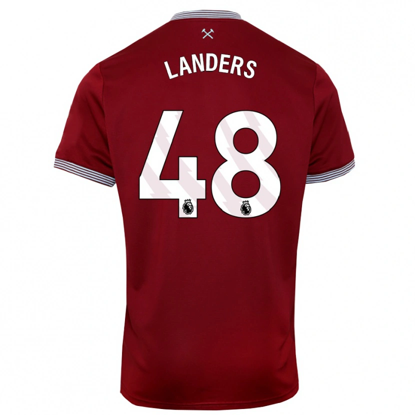 Danxen Mujer Camiseta Josh Landers #48 Borgoña Blanco 1ª Equipación 2025/26 La Camisa