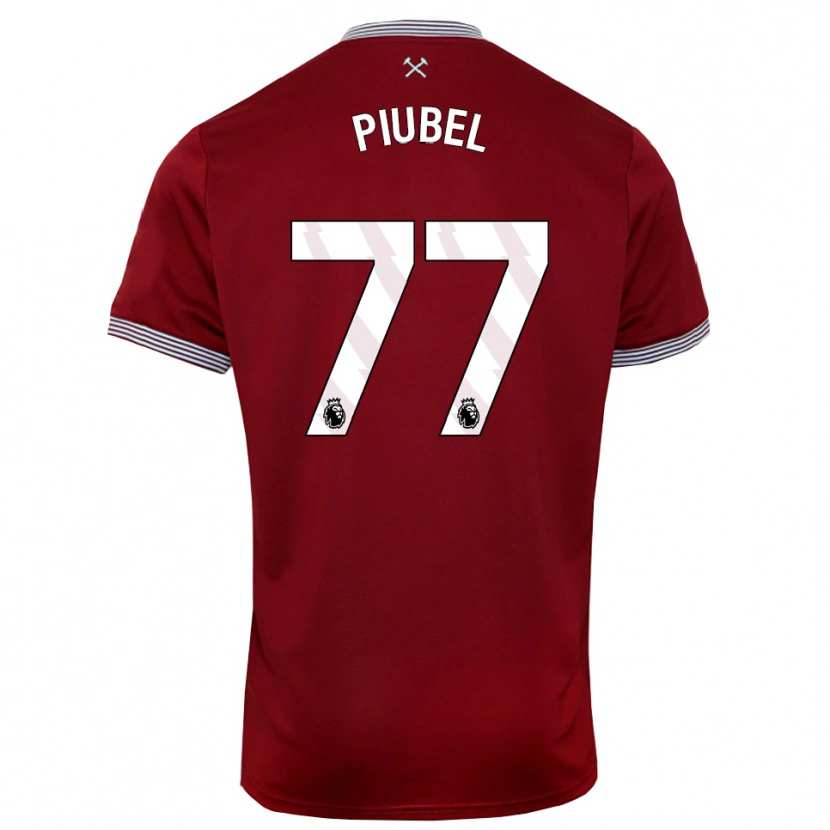 Danxen Mujer Camiseta Seraina Piubel #77 Borgoña Blanco 1ª Equipación 2025/26 La Camisa