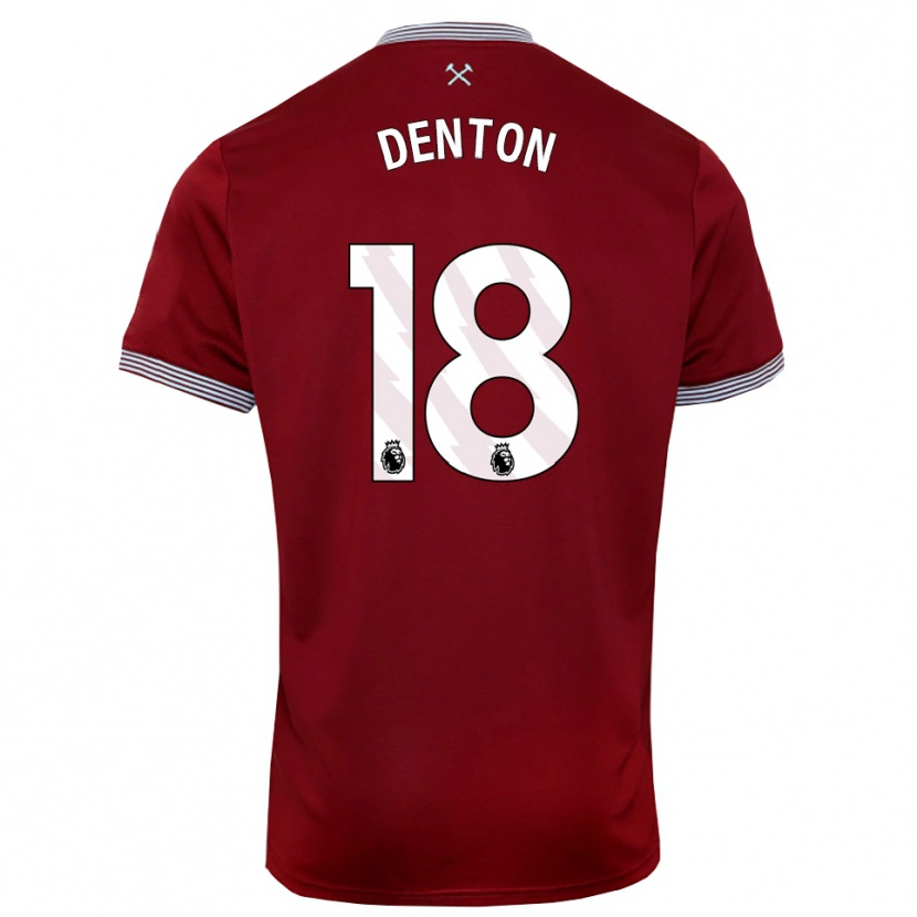Danxen Mujer Camiseta Anouk Denton #18 Borgoña Blanco 1ª Equipación 2025/26 La Camisa