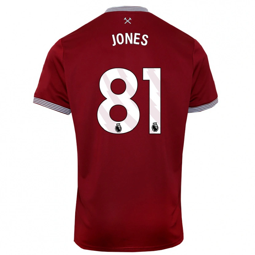 Danxen Mujer Camiseta Liam Jones #81 Borgoña Blanco 1ª Equipación 2025/26 La Camisa