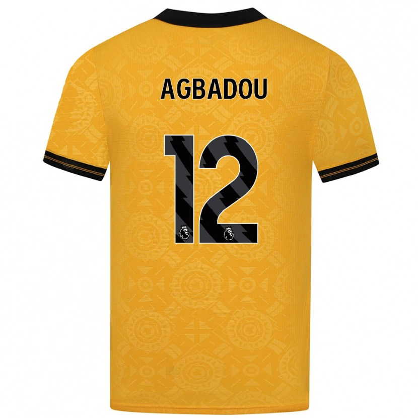 Danxen Mujer Camiseta Emmanuel Agbadou #12 Amarillo Negro 1ª Equipación 2025/26 La Camisa