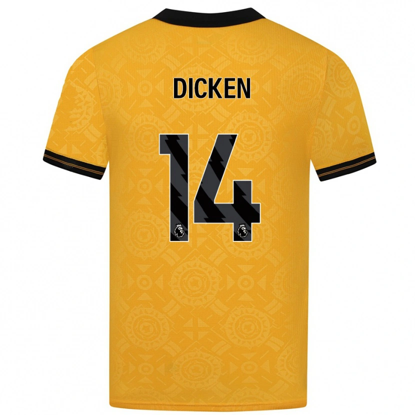 Danxen Mujer Camiseta Amy Dicken #14 Amarillo Negro 1ª Equipación 2025/26 La Camisa