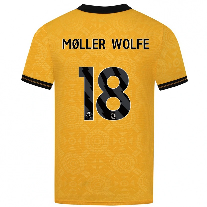 Danxen Mujer Camiseta David Møller Wolfe #18 Amarillo Negro 1ª Equipación 2025/26 La Camisa