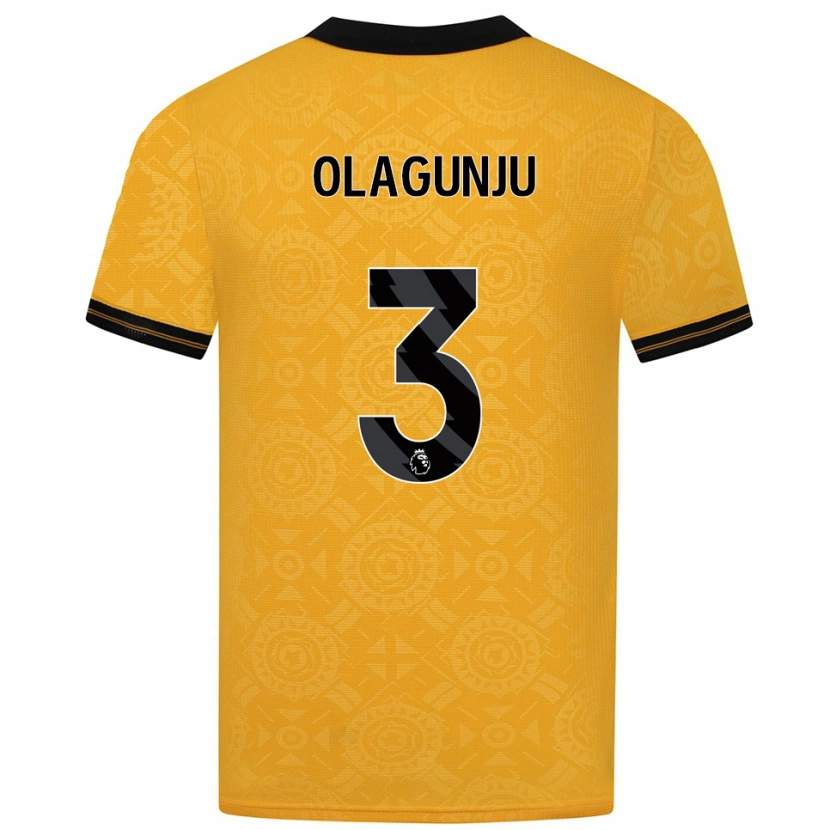 Danxen Mujer Camiseta Saheed Olagunju #3 Amarillo Negro 1ª Equipación 2025/26 La Camisa