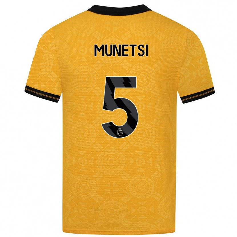 Danxen Mujer Camiseta Marshall Munetsi #5 Amarillo Negro 1ª Equipación 2025/26 La Camisa