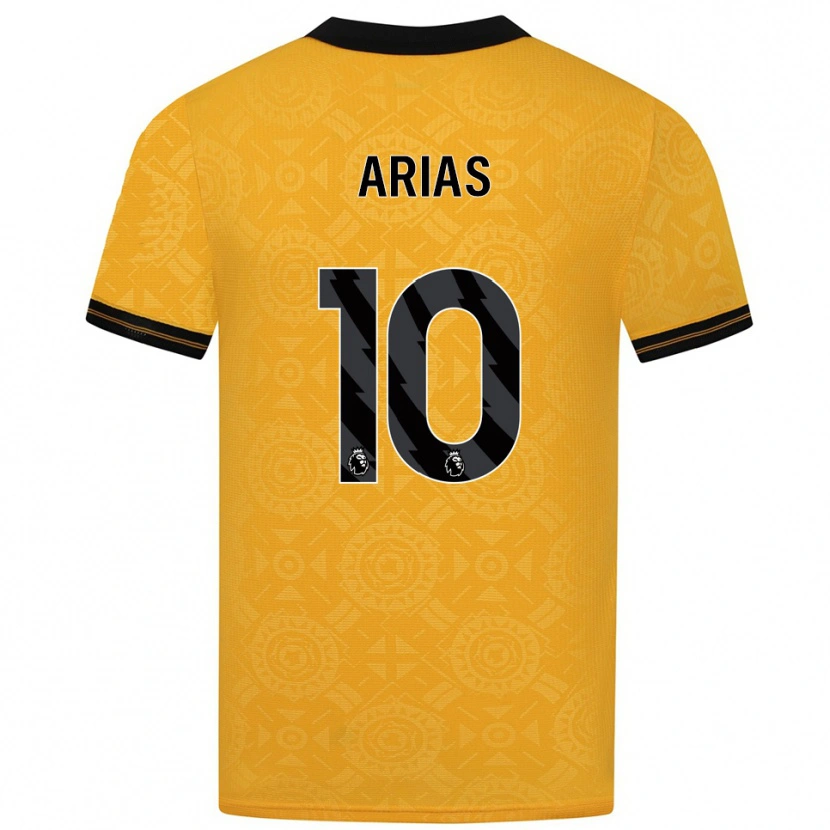 Danxen Mujer Camiseta Jhon Arias #10 Amarillo Negro 1ª Equipación 2025/26 La Camisa