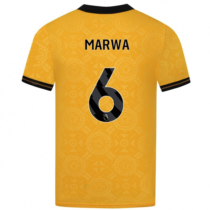 Danxen Mujer Camiseta Bjørn Marwa #6 Amarillo Negro 1ª Equipación 2025/26 La Camisa