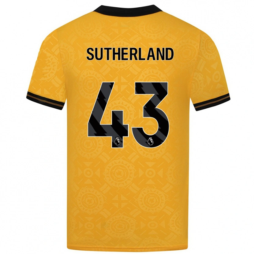 Danxen Mujer Camiseta Ethan Sutherland #43 Amarillo Negro 1ª Equipación 2025/26 La Camisa