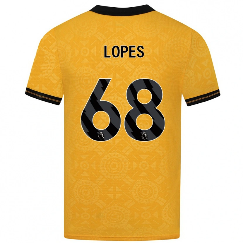 Danxen Mujer Camiseta Leo Lopes #68 Amarillo Negro 1ª Equipación 2025/26 La Camisa